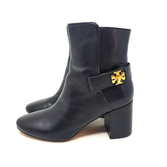 Tory Burch Kira 70MM Bootie Leather Ankle Boots 59585 Perfect Black Size US 8.5 - Picture 4 of 10